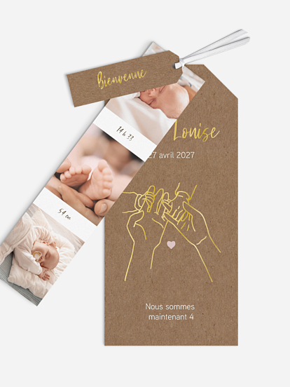 Faire-part naissance Mains de famille