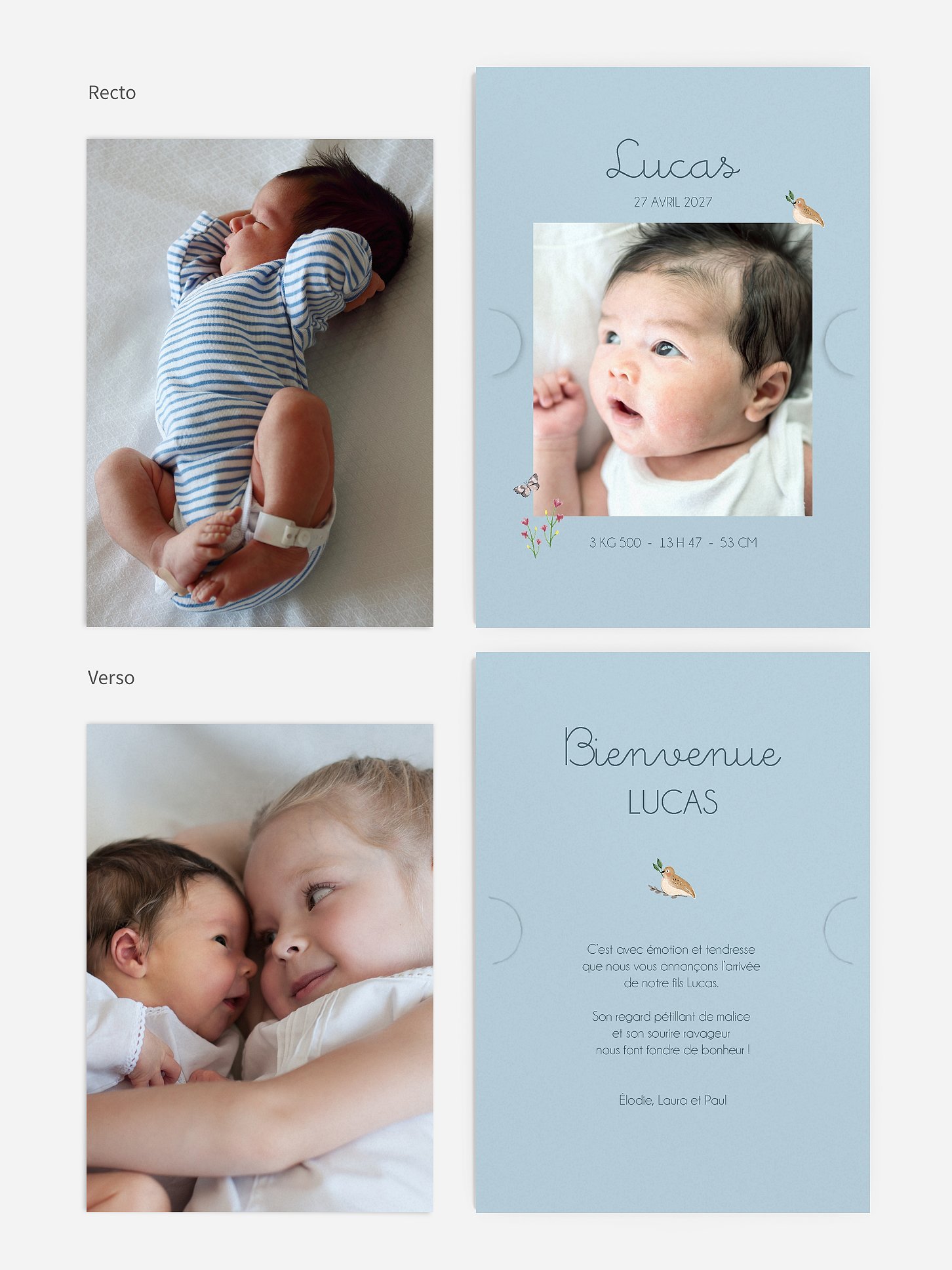 Faire-part naissance Famille ours