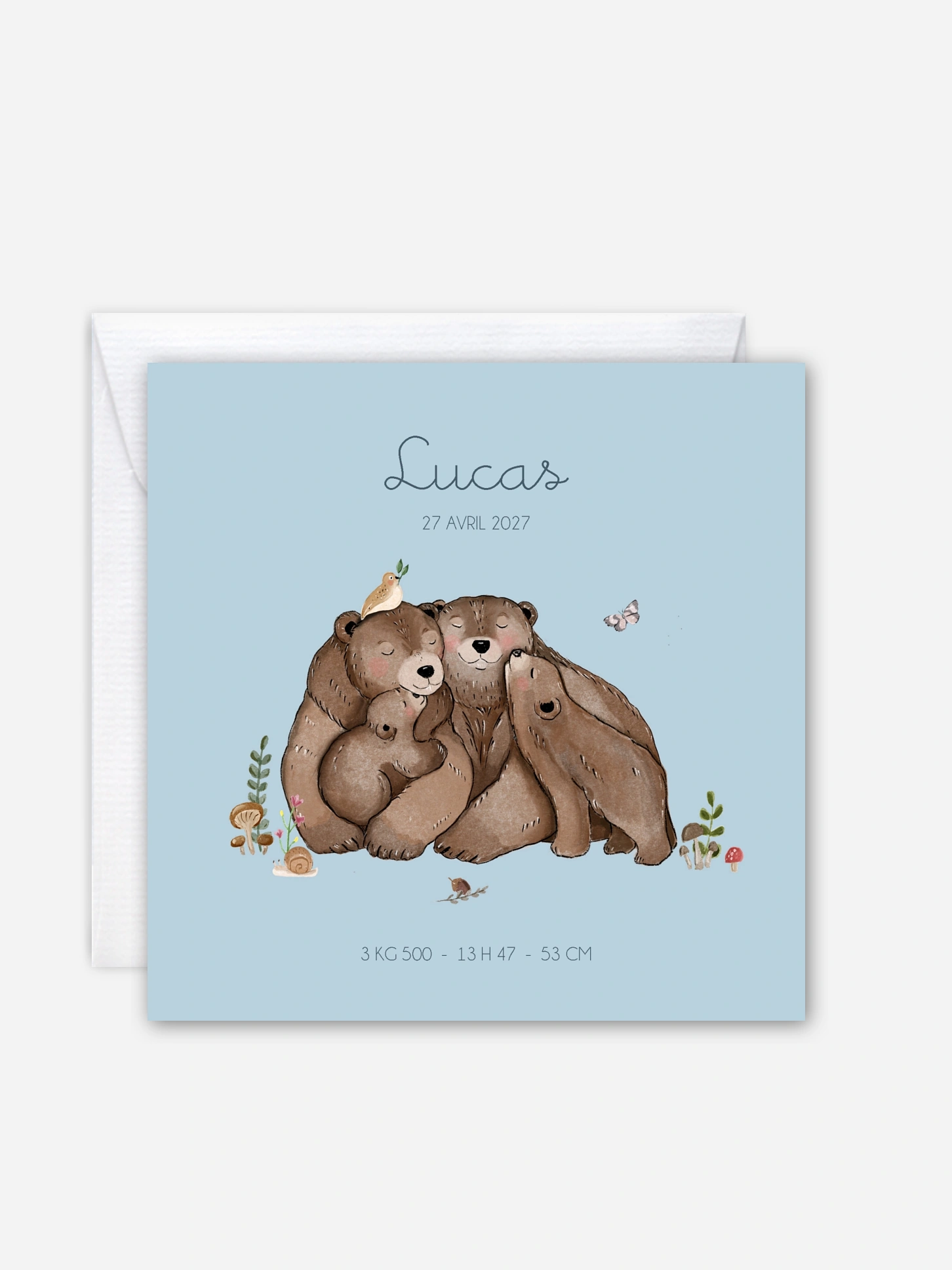Faire-part naissance Famille ours