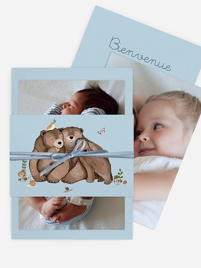 Faire-part naissance Famille ours