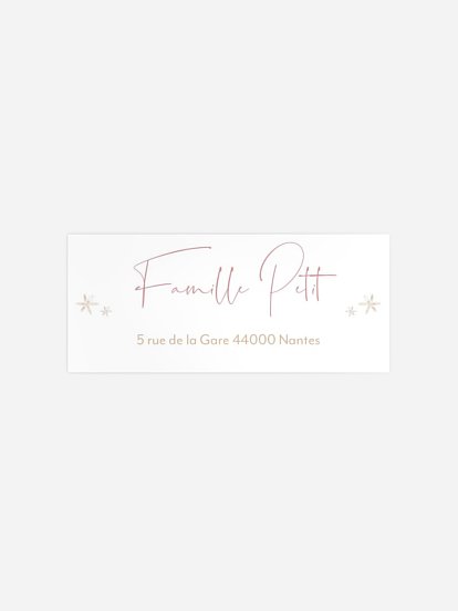 Étiquette expéditeur naissance Fleurs Roses