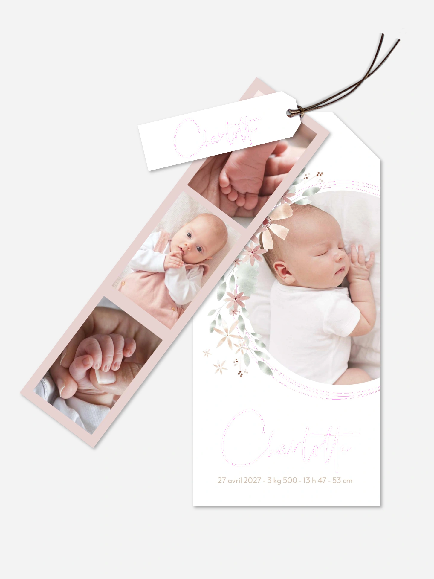 Faire-part naissance Fleurs Roses