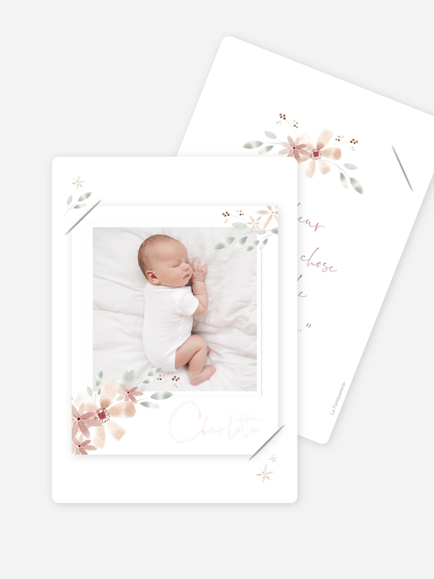 Faire-part naissance Fleurs Roses