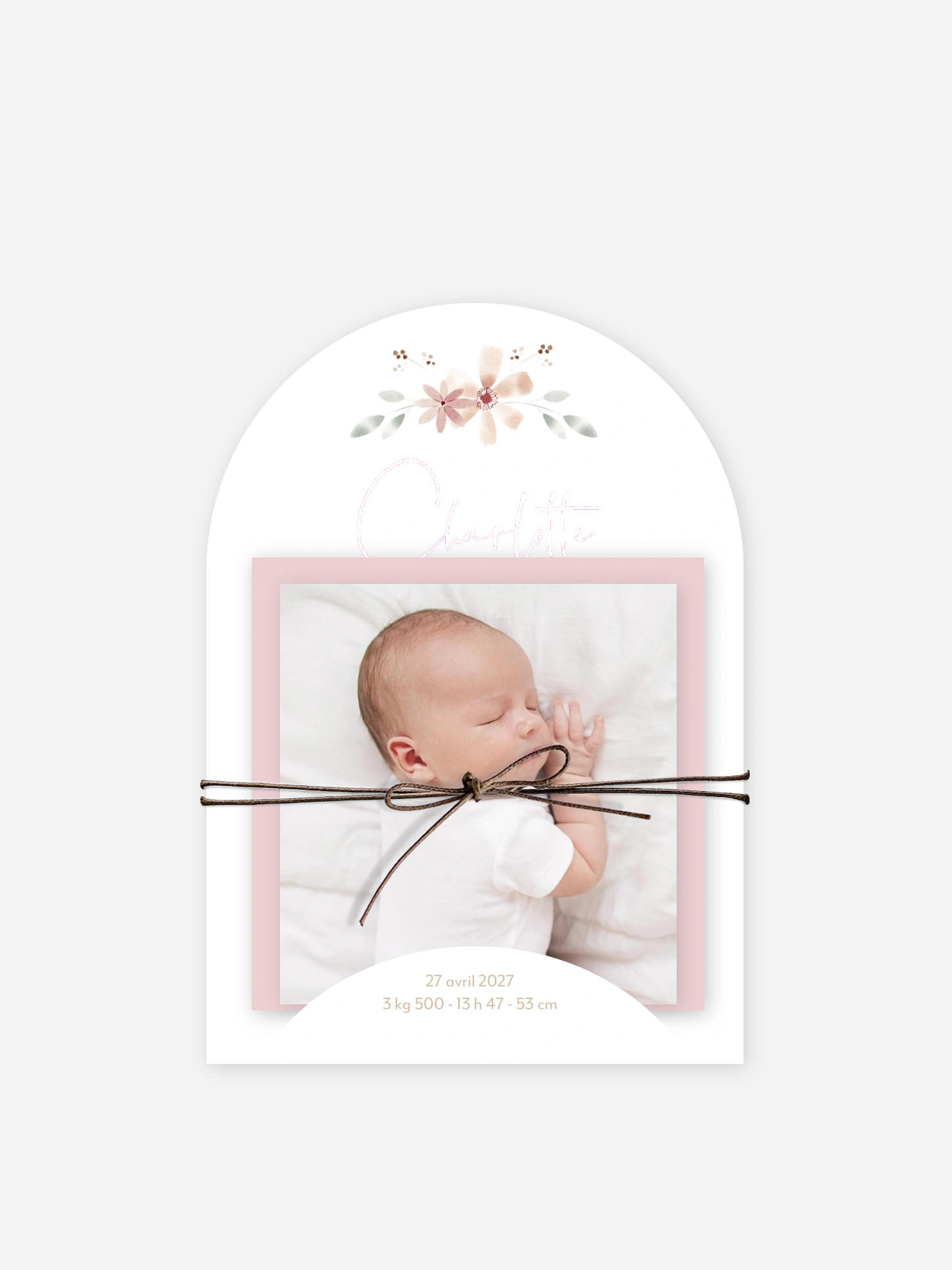 Faire-part naissance Fleurs Roses