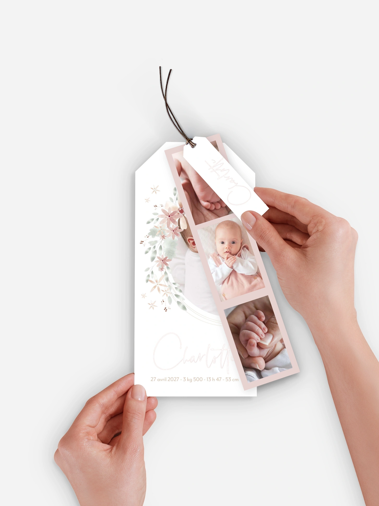 Faire-part naissance Fleurs Roses