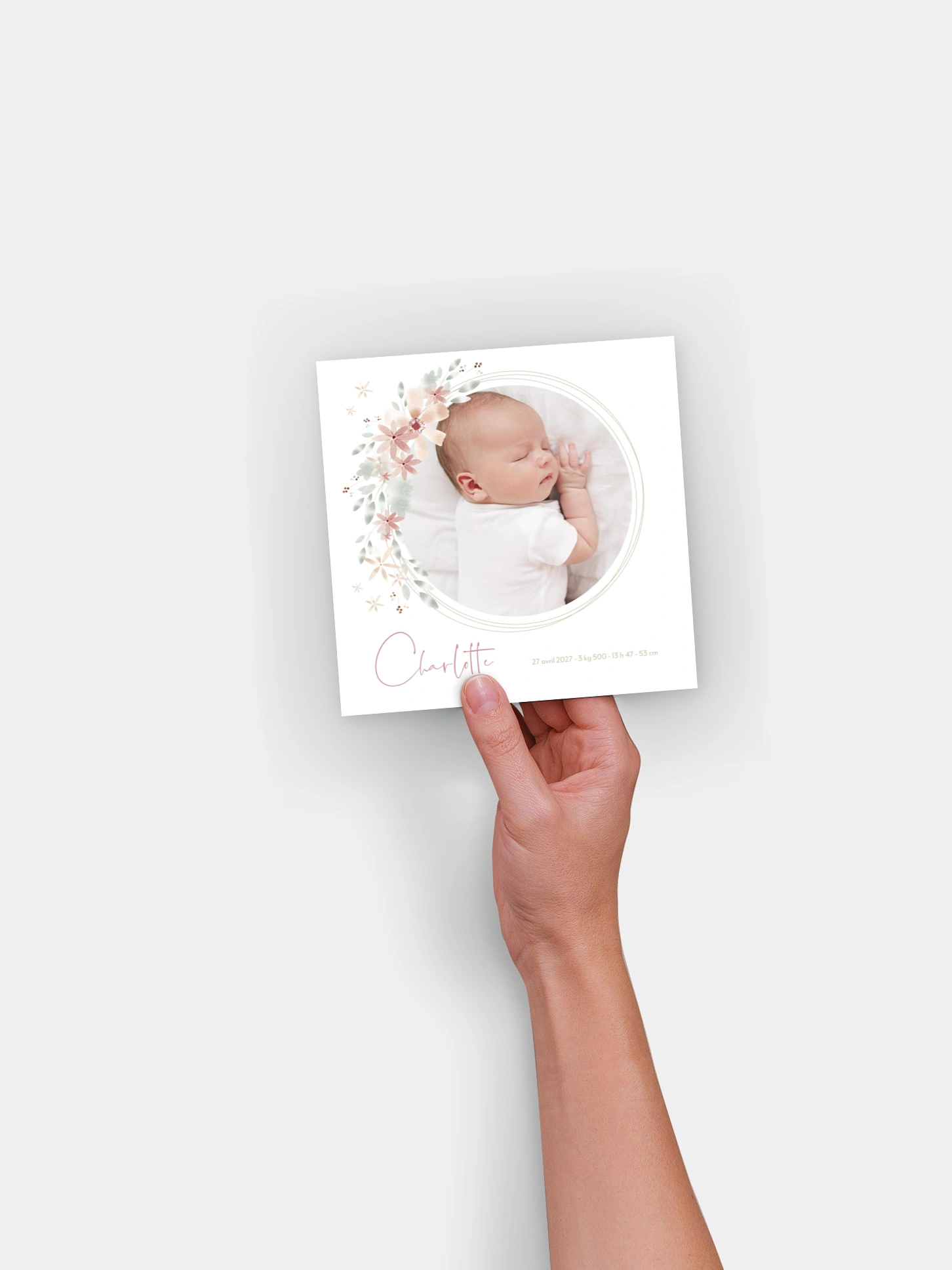 Faire-part naissance Fleurs Roses
