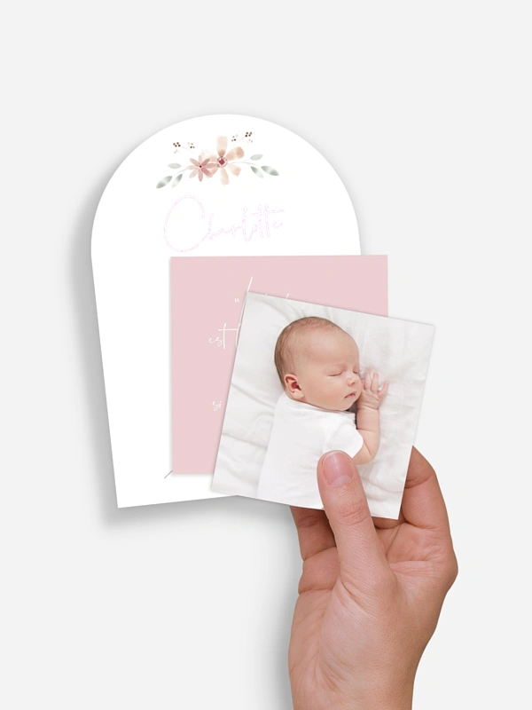 Faire-part naissance Fleurs Roses