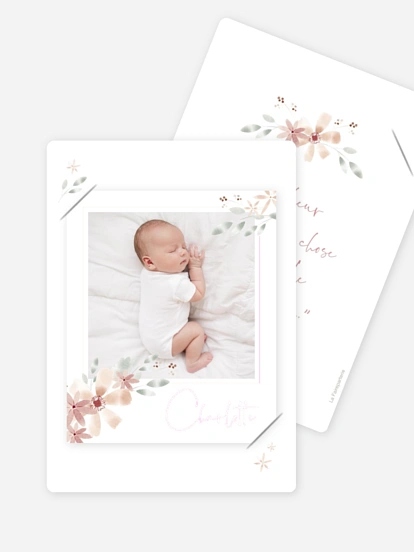 Faire-part naissance Fleurs Roses