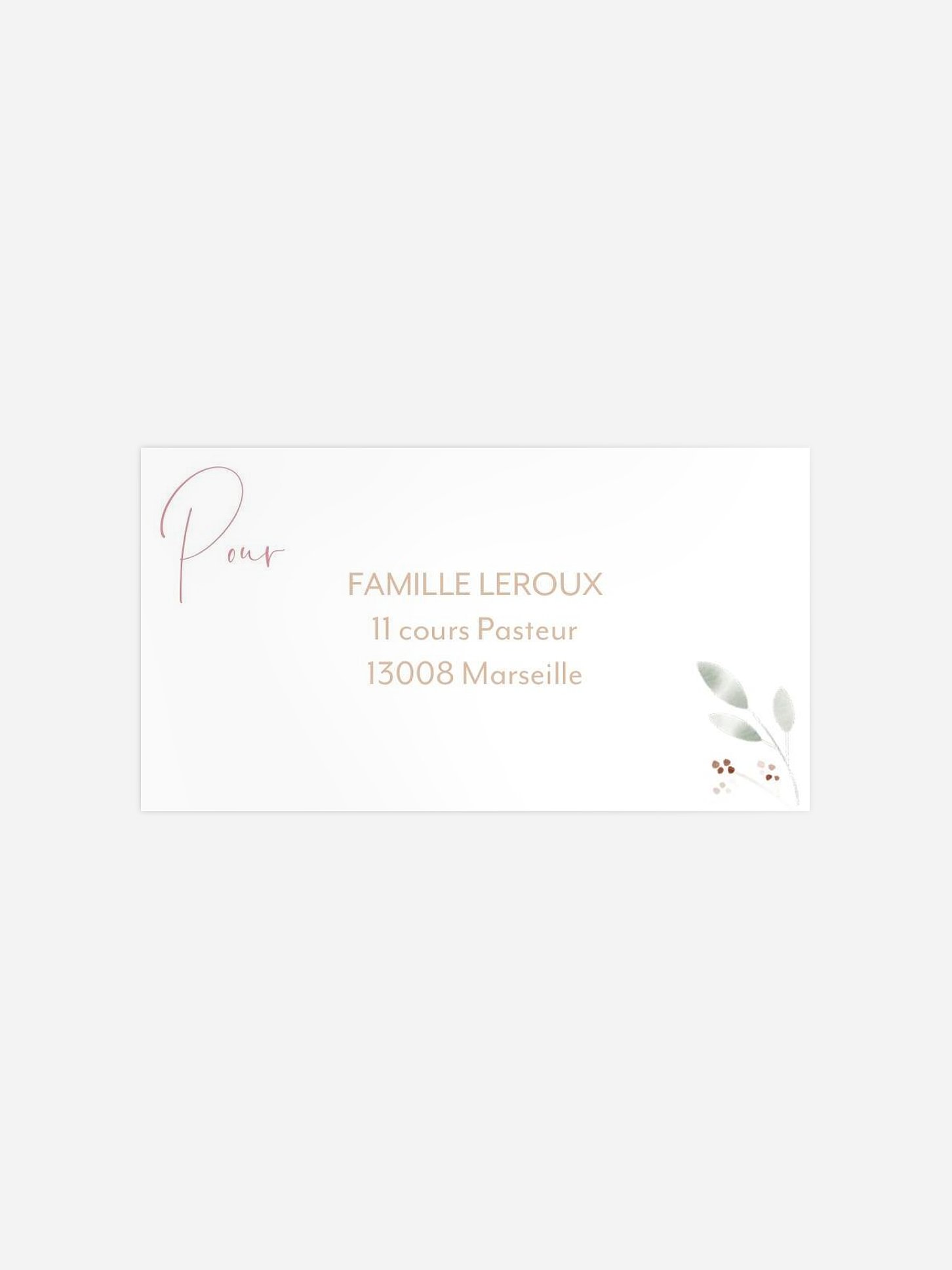 Étiquette destinataire naissance Fleurs Roses