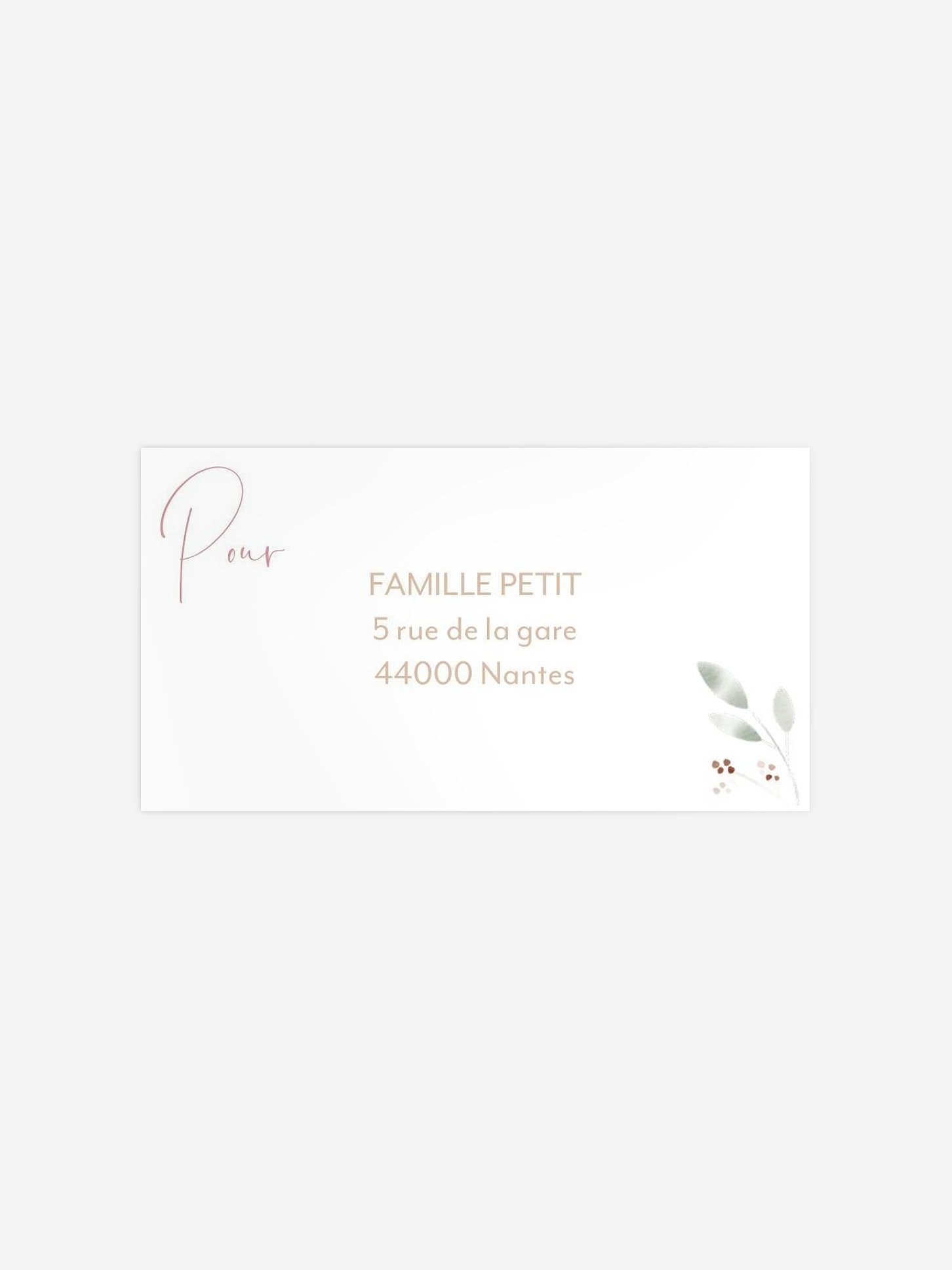 Étiquette destinataire baptême Fleurs Roses