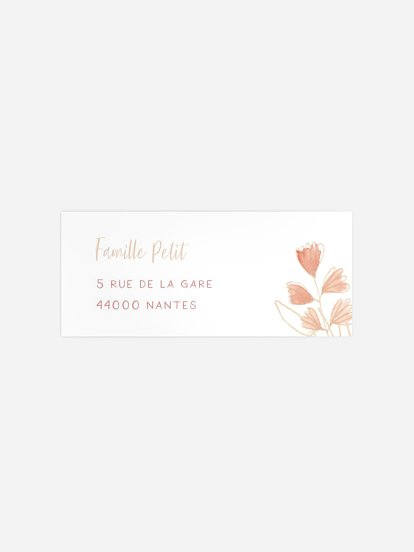 Étiquette expéditeur naissance Couronne printanière