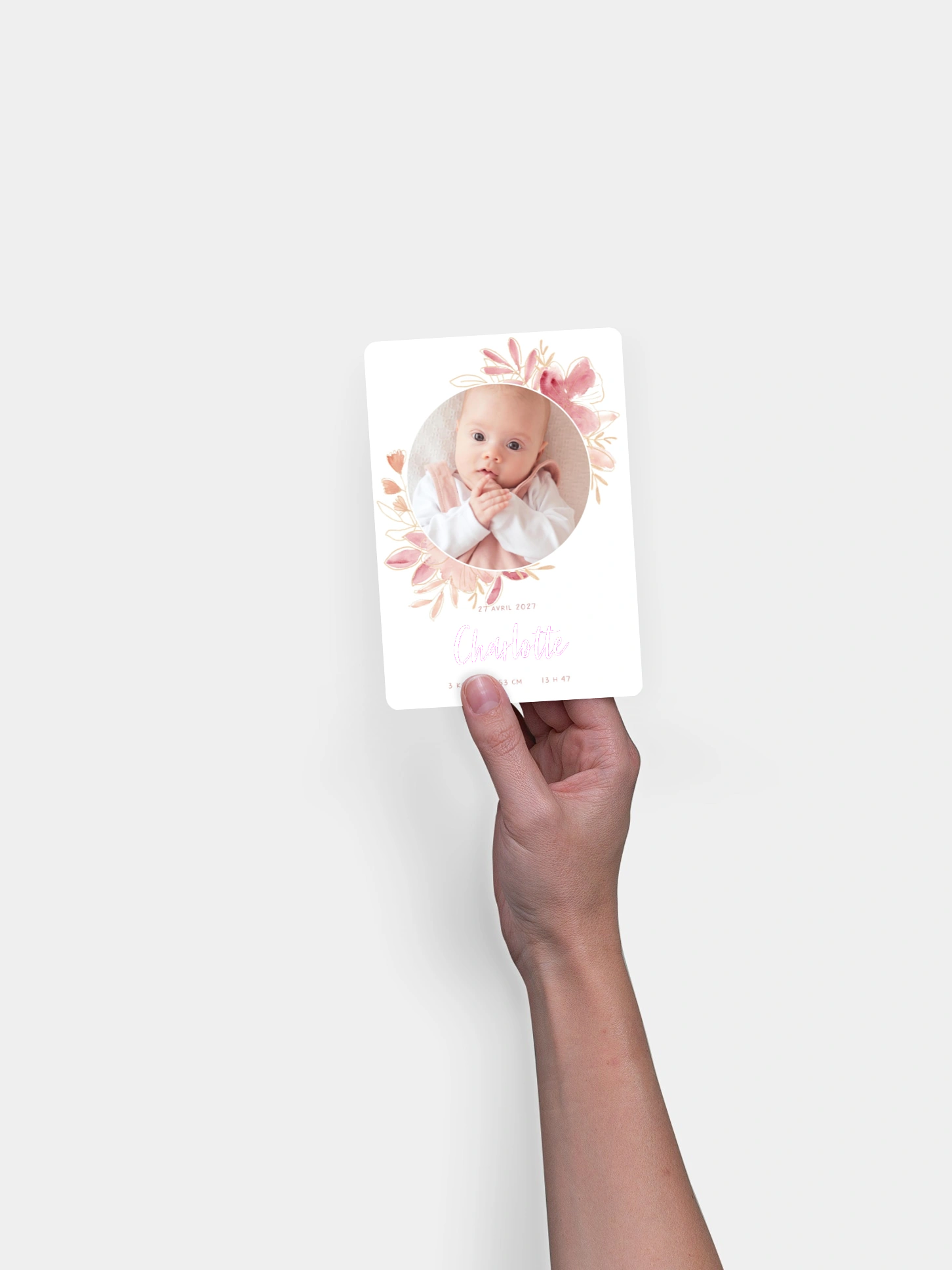 Faire-part naissance Couronne printanière