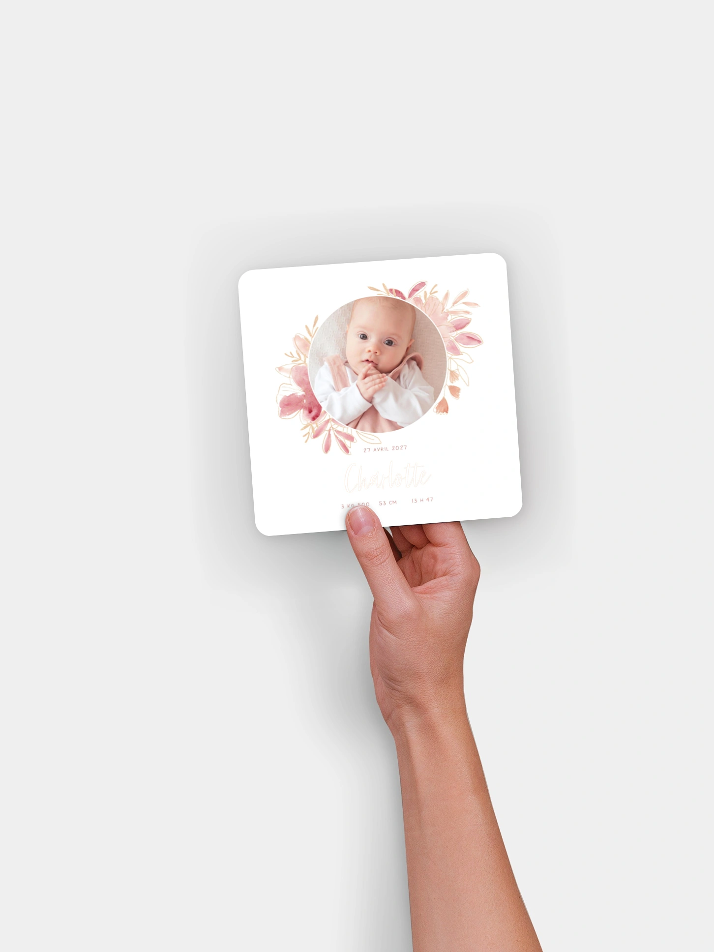 Faire-part naissance Couronne printanière