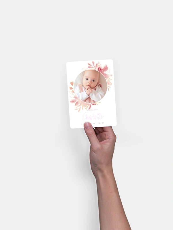Faire-part naissance Couronne printanière