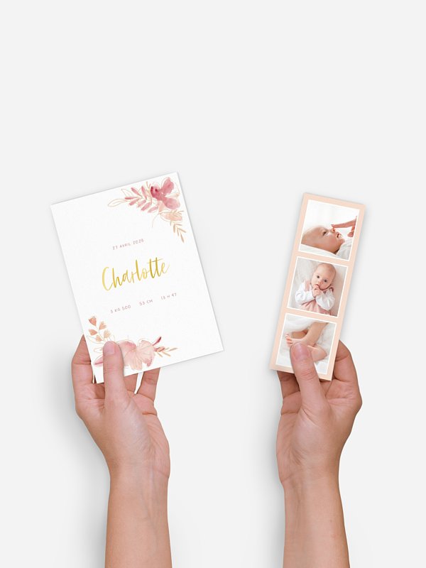 Faire-part naissance Couronne printanière