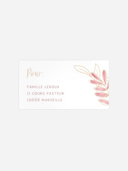 Étiquette destinataire naissance Couronne printanière