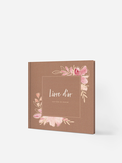 Livre d’or baptême Couronne printanière