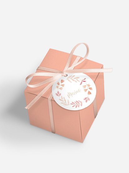 Boite à dragées baptême Couronne printanière