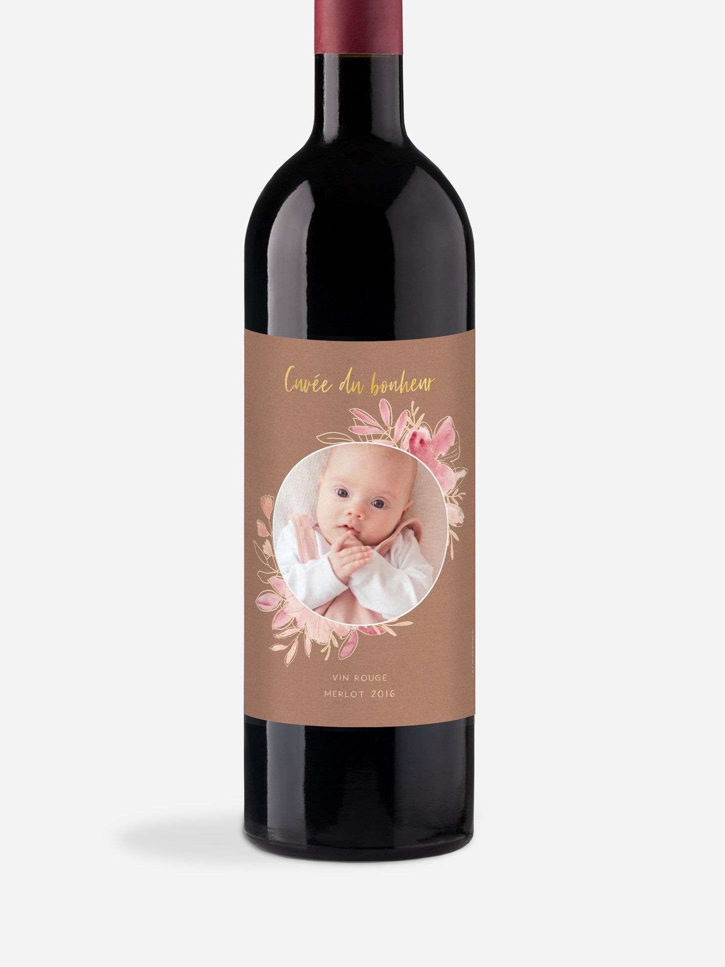 Étiquette pour bouteille Couronne printanière