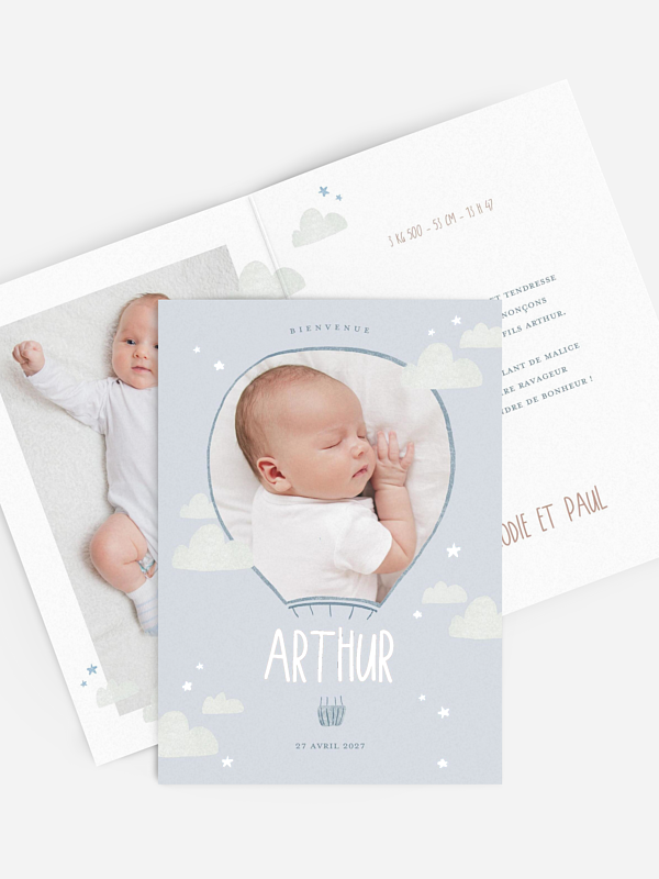 Faire-part naissance Jolie montgolfière