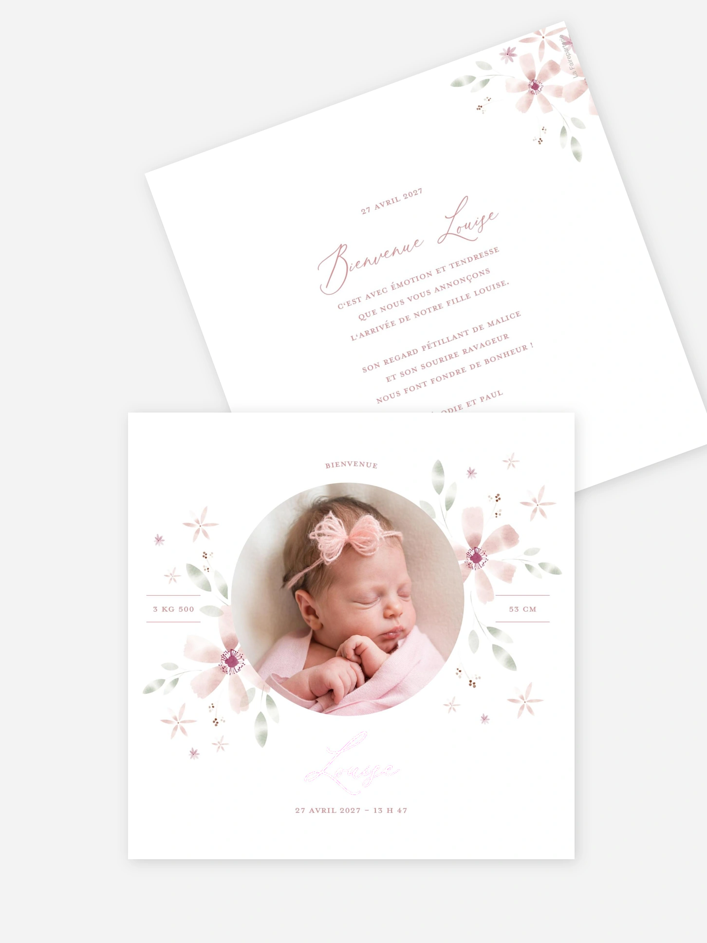 Faire-part naissance Rosé Love