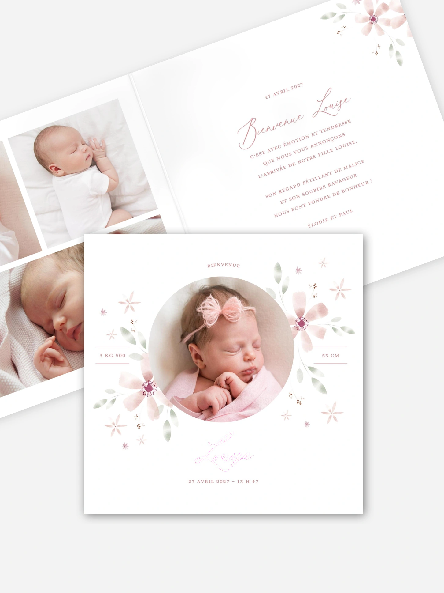 Faire-part naissance Rosé Love