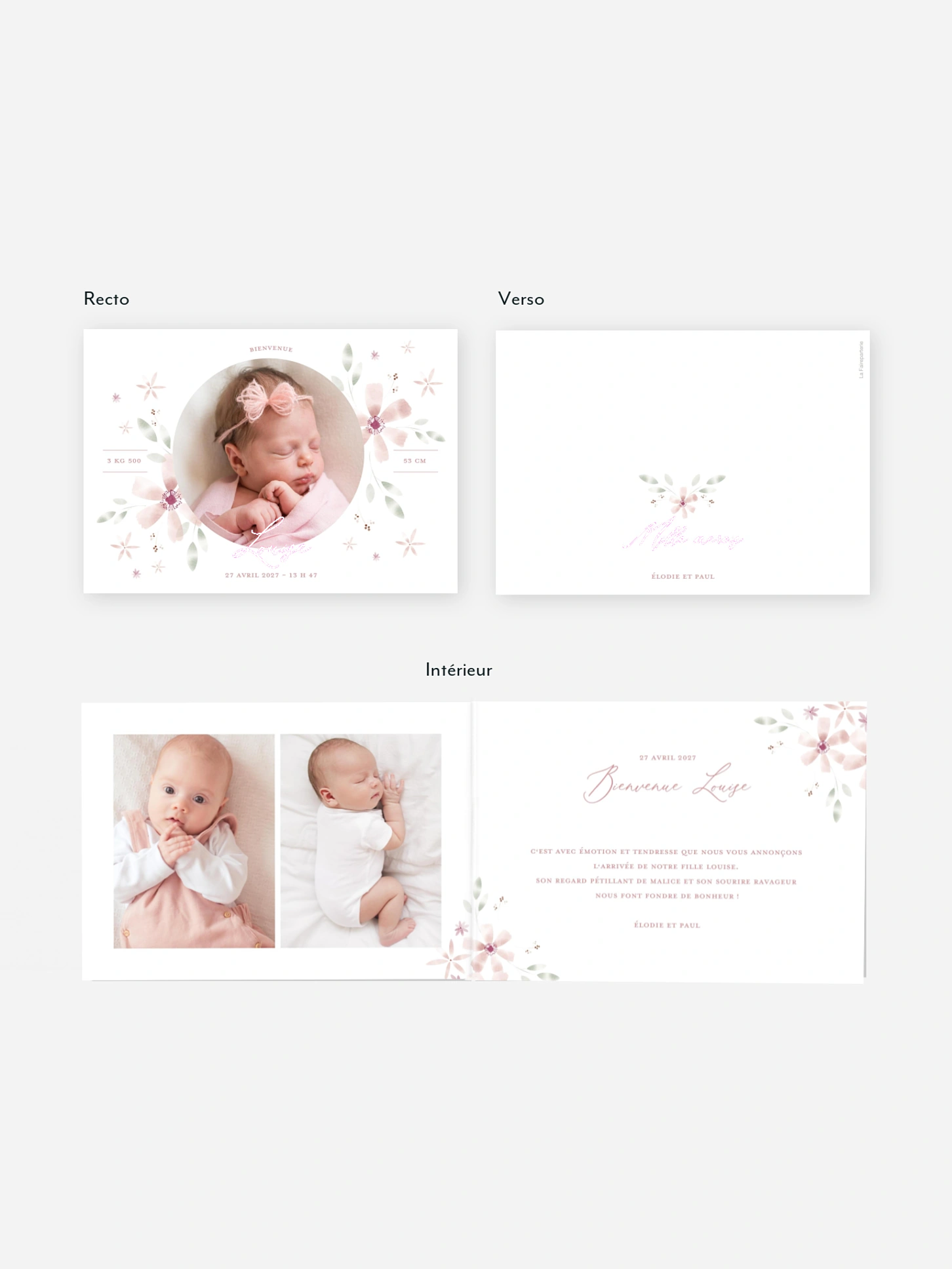 Faire-part naissance Rosé Love