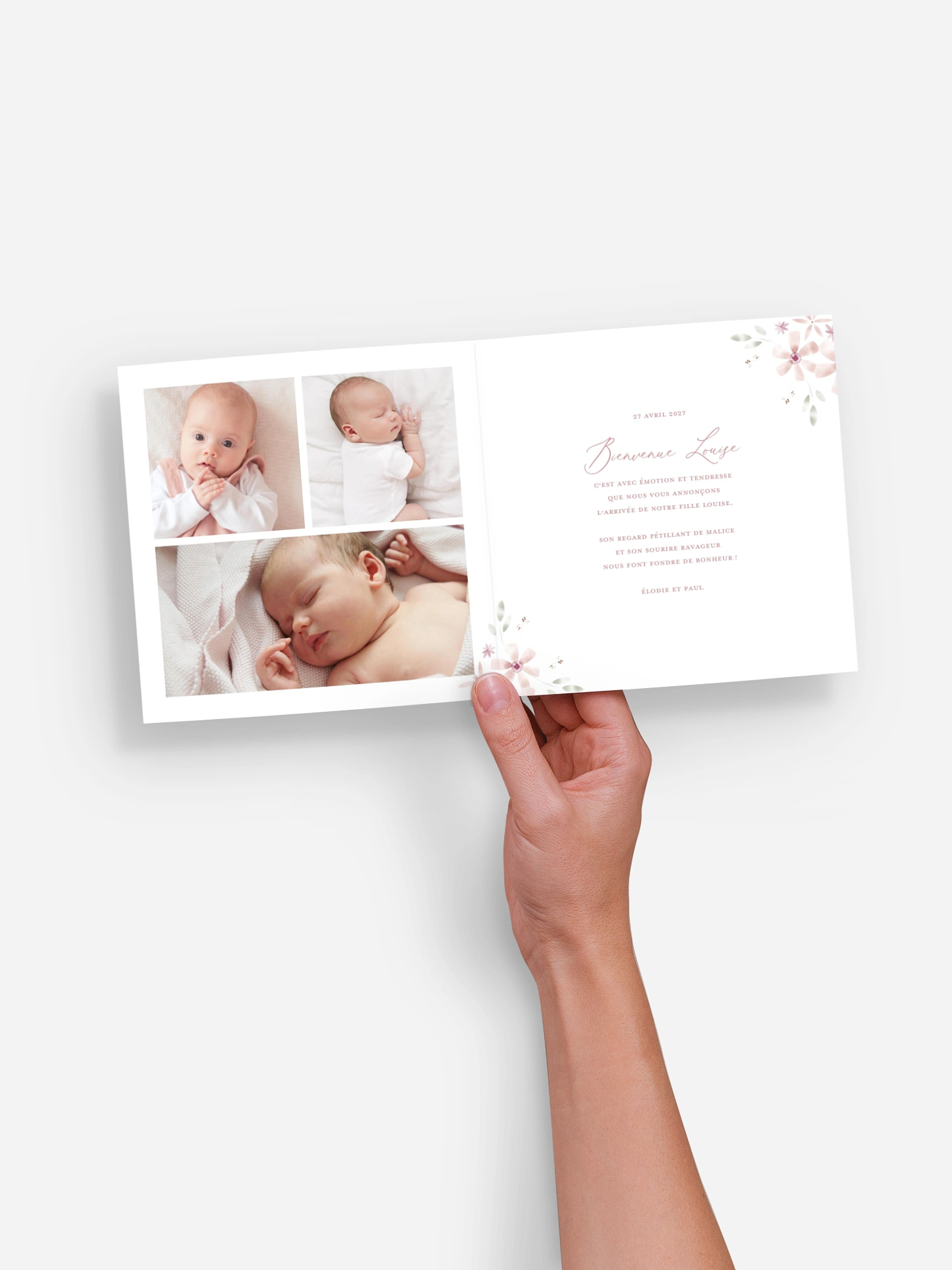 Faire-part naissance Rosé Love