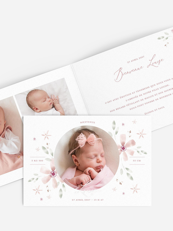 Faire-part naissance Rosé Love