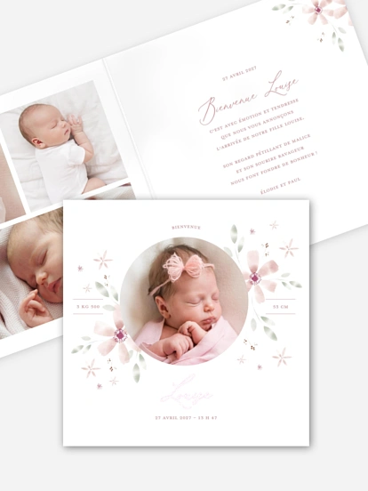 Faire-part naissance Rosé Love