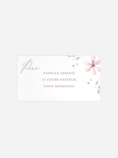 Étiquette destinataire naissance Rosé Love