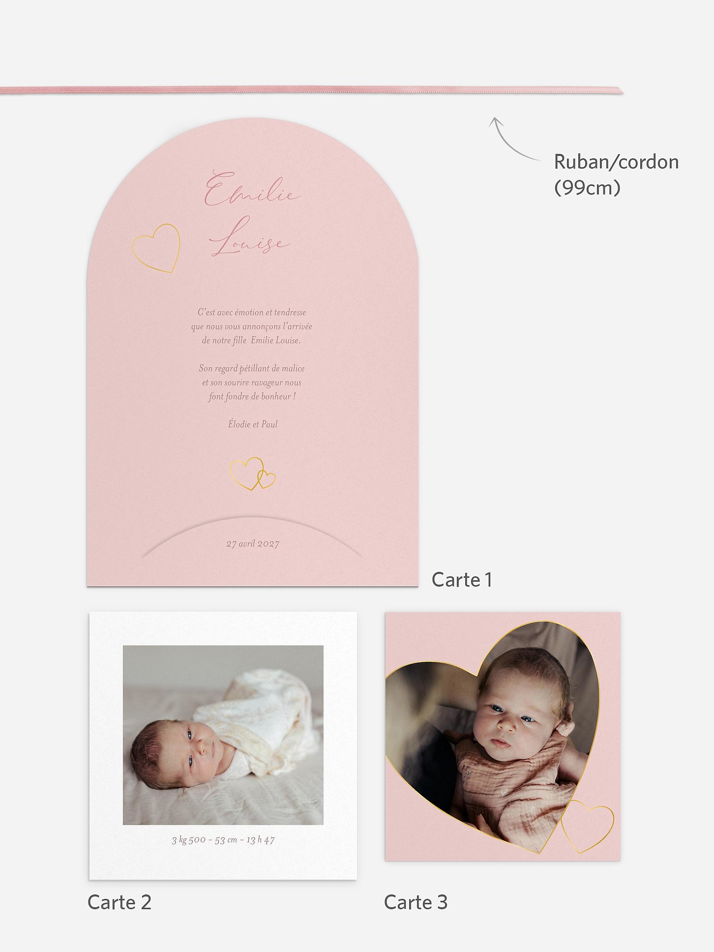 Faire-part naissance Pure Heart