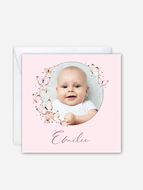 Faire-part naissance Doux papillons