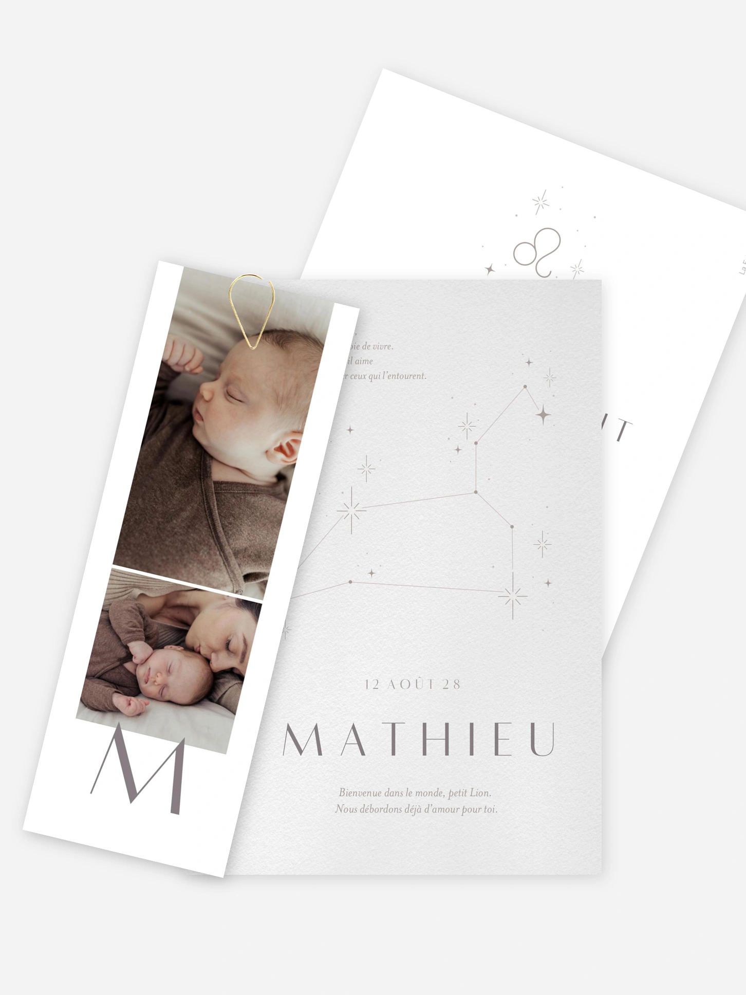 Faire-part naissance Constellation du Lion