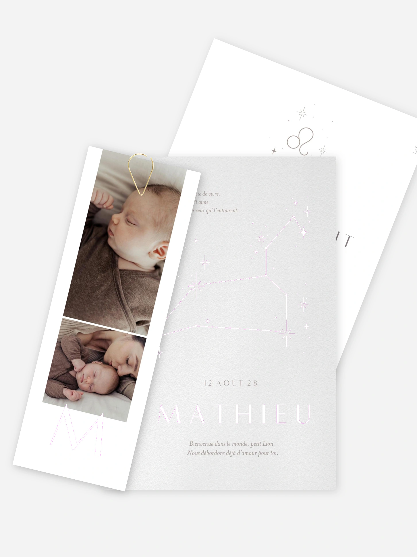 Faire-part naissance Constellation du Lion