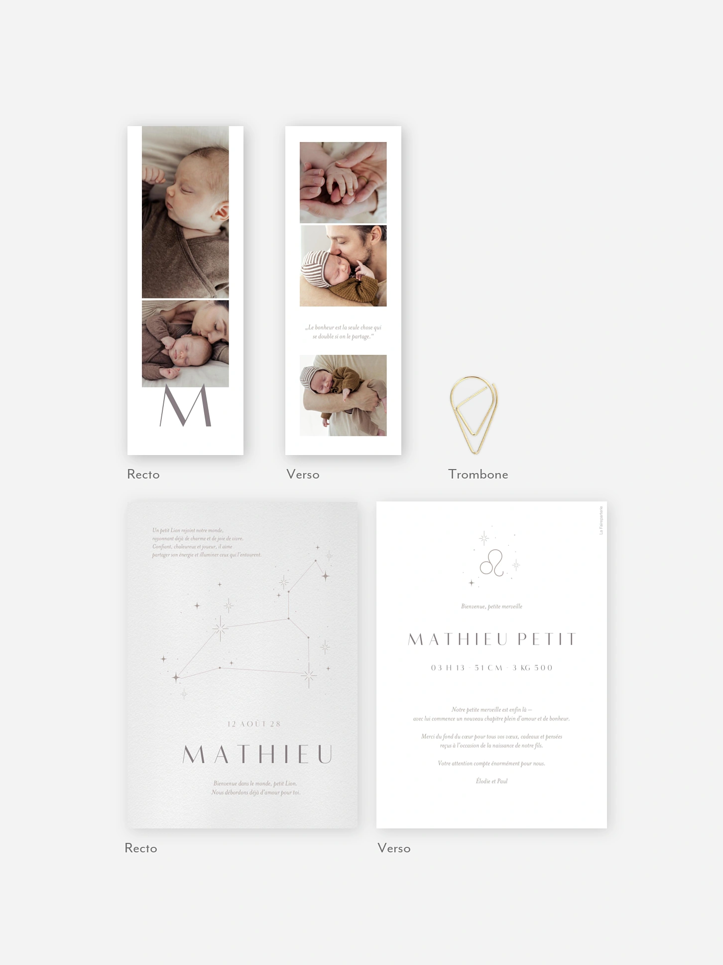 Faire-part naissance Constellation du Lion