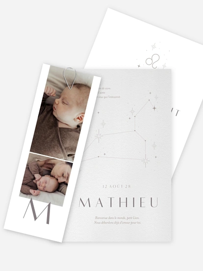 Faire-part naissance Constellation du Lion