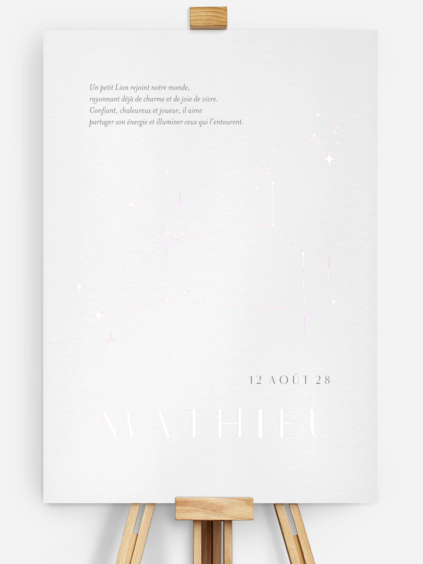 Affiche naissance Constellation du Lion