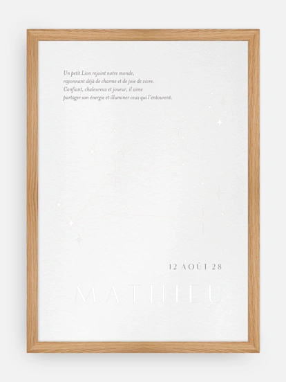 Affiche naissance Constellation du Lion