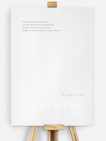 Affiche naissance Constellation du Lion