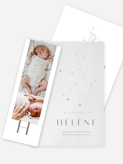 Faire-part naissance Constellation de la Vierge