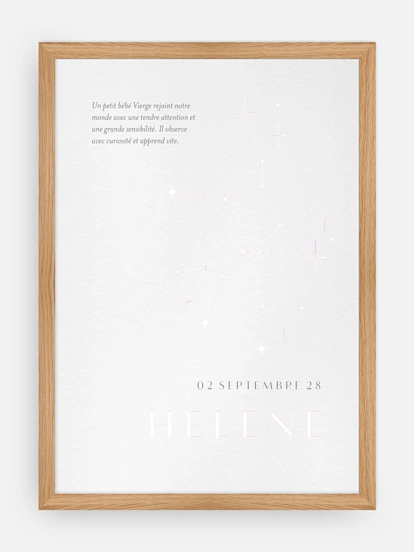 Affiche naissance Constellation de la Vierge