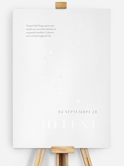 Affiche naissance Constellation de la Vierge