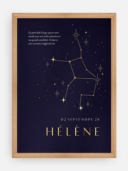 Affiche naissance Constellation de la Vierge