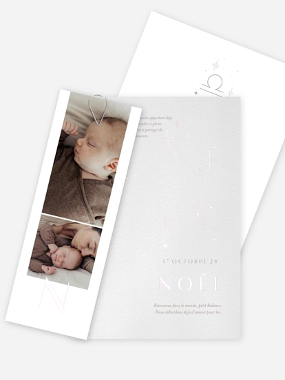 Faire-part naissance Constellation de la Balance 