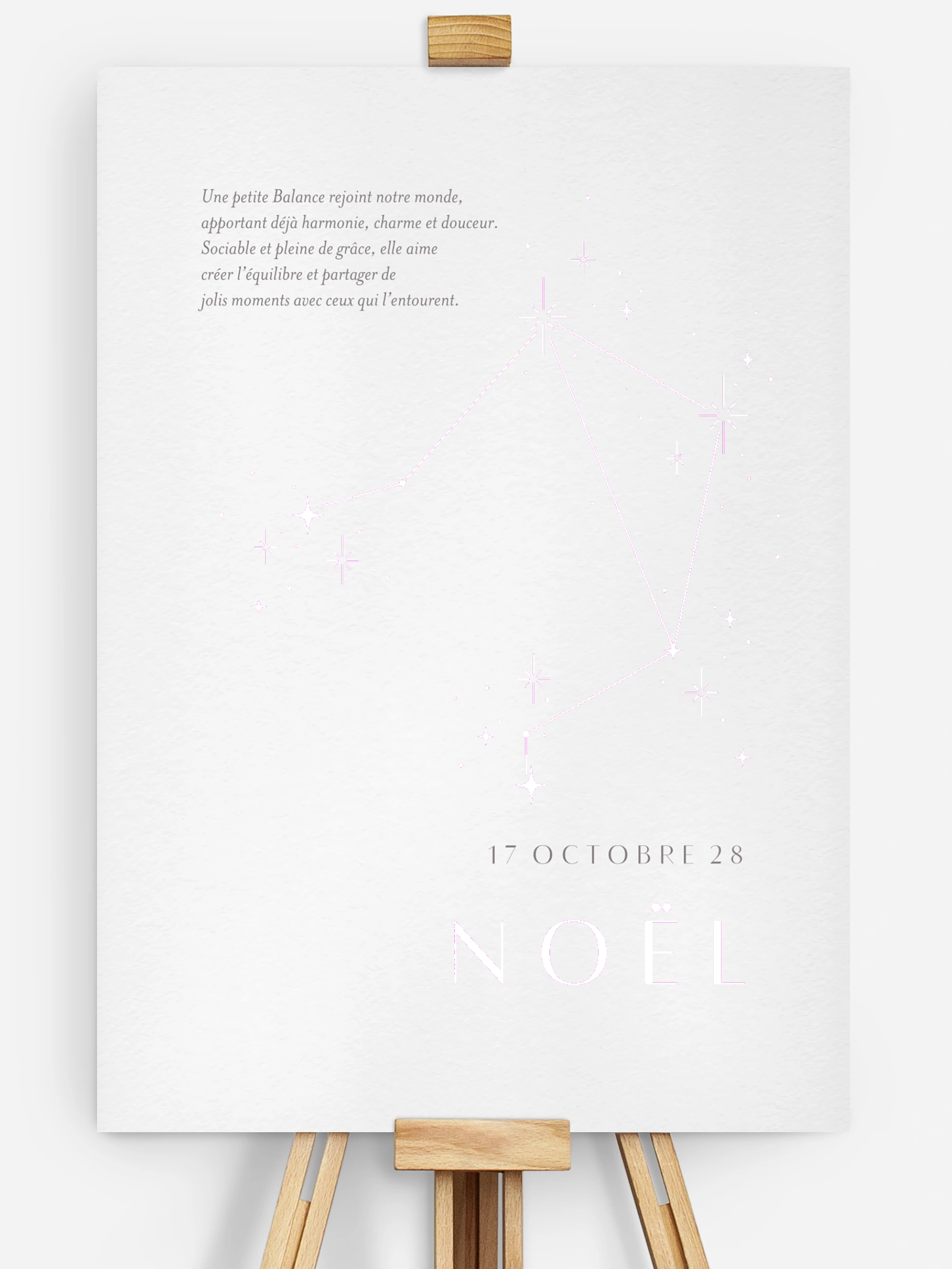 Affiche naissance Constellation de la Balance