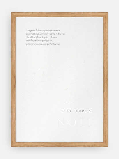 Affiche naissance Constellation de la Balance