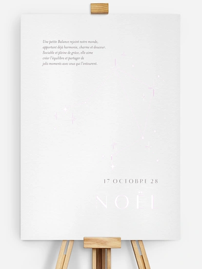 Affiche naissance Constellation de la Balance