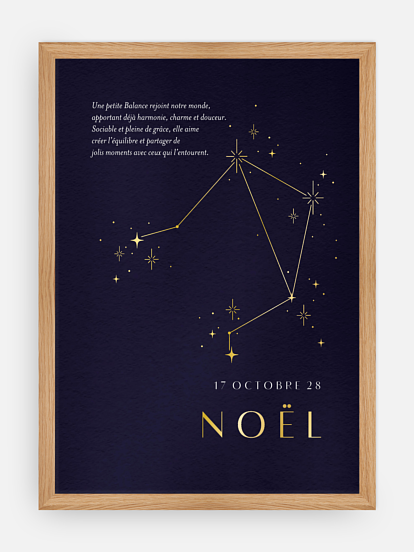 Affiche naissance Constellation de la Balance