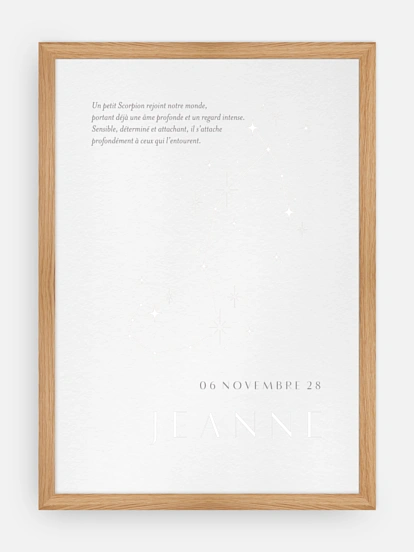 Affiche naissance Constellation du Scorpion